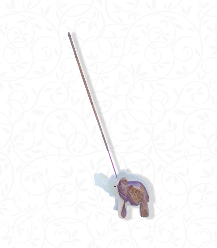 Onyx Porta Elephant Incense Holder - 8x6cm